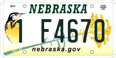 NE license plate 1F4670