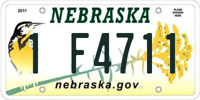 NE license plate 1F4711