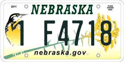 NE license plate 1F4718