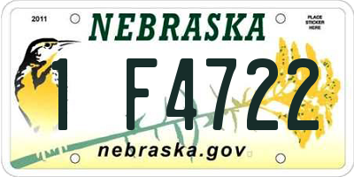 NE license plate 1F4722