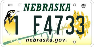 NE license plate 1F4733
