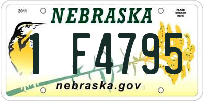 NE license plate 1F4795