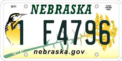 NE license plate 1F4796