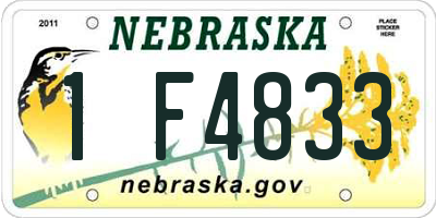 NE license plate 1F4833
