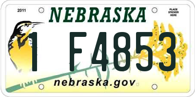 NE license plate 1F4853