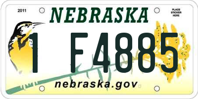 NE license plate 1F4885