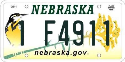 NE license plate 1F4911