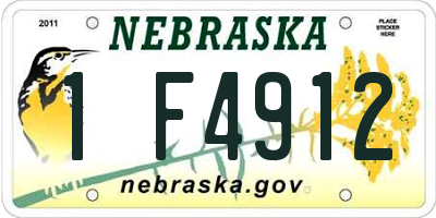 NE license plate 1F4912