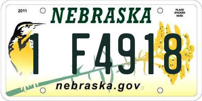 NE license plate 1F4918