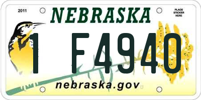 NE license plate 1F4940