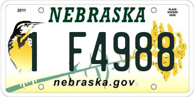 NE license plate 1F4988