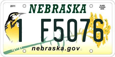 NE license plate 1F5076