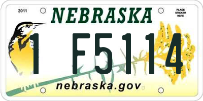 NE license plate 1F5114