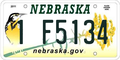 NE license plate 1F5134
