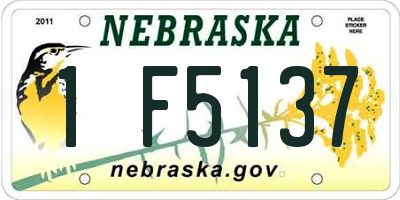 NE license plate 1F5137