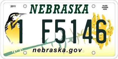 NE license plate 1F5146