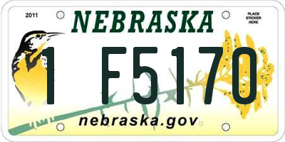 NE license plate 1F5170