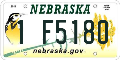 NE license plate 1F5180