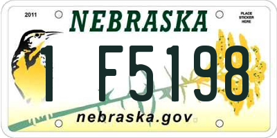 NE license plate 1F5198