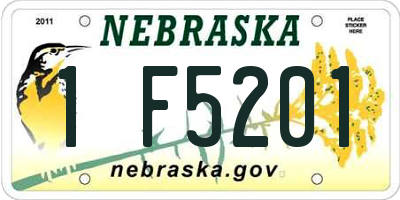 NE license plate 1F5201