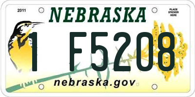 NE license plate 1F5208