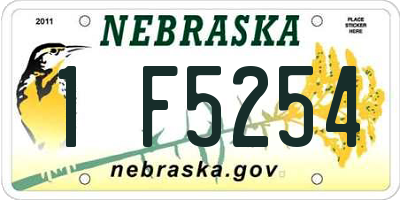 NE license plate 1F5254