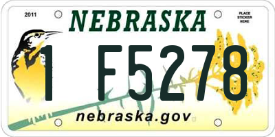 NE license plate 1F5278