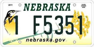 NE license plate 1F5351