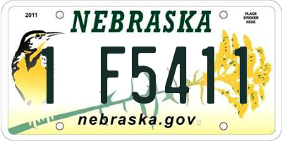 NE license plate 1F5411