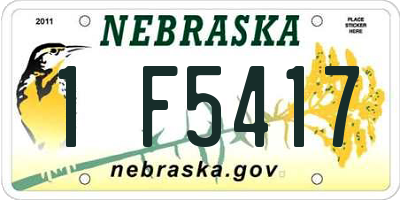 NE license plate 1F5417