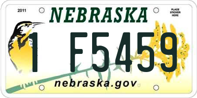 NE license plate 1F5459