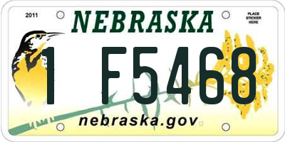NE license plate 1F5468