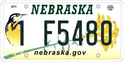 NE license plate 1F5480