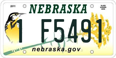 NE license plate 1F5491