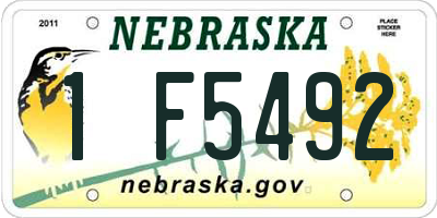 NE license plate 1F5492