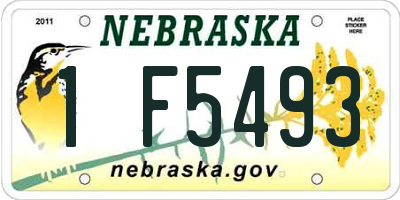 NE license plate 1F5493