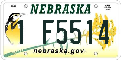 NE license plate 1F5514