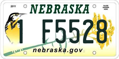 NE license plate 1F5528