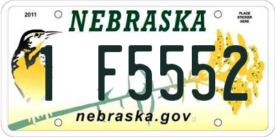 NE license plate 1F5552