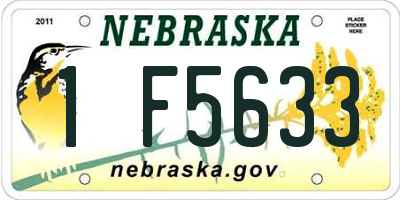 NE license plate 1F5633
