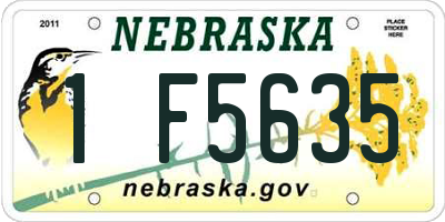 NE license plate 1F5635