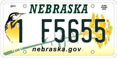 NE license plate 1F5655
