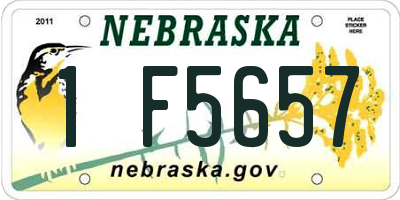 NE license plate 1F5657