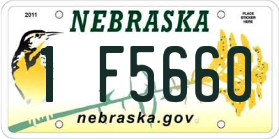 NE license plate 1F5660
