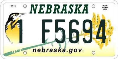 NE license plate 1F5694