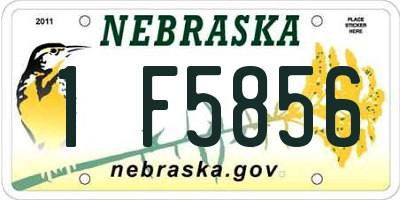 NE license plate 1F5856