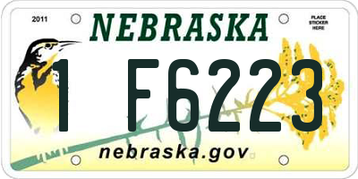 NE license plate 1F6223