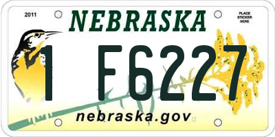 NE license plate 1F6227