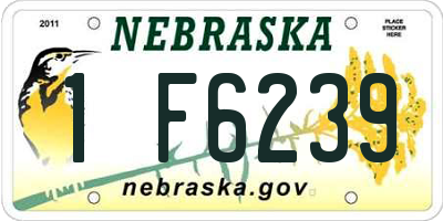 NE license plate 1F6239