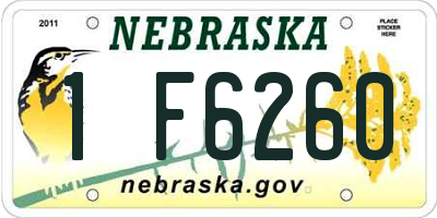 NE license plate 1F6260